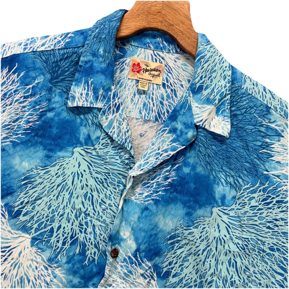 Vintage Hilo Hattie Hawaiian Shirt Mens 3XL Button Up Coastal Tropical USA Made